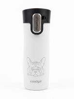 Contigo West Loop 3.0 470 ml termopuodelis – Prancūzų buldogas, matinė balta