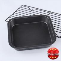 7,5 colio neprideganti kvadratinė anglinio plieno kepimo ir kepimo ant grotelių keptuvė Small Square Baking Pan 21CM black