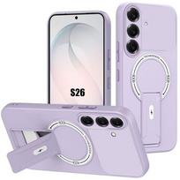 Case for Samsung Galaxy S26, Soft Silicone with Magnetic Ring and Stand - Purple violetinė