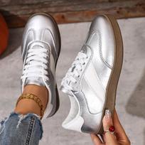Women's Casual Sports ShoesGirls' N-Slip Lace-Up Low-Top Casual Sports Shoes Wear-Resistant Women's ShoesLightweight Round Toe 36