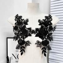 Costume Accessories Bead Lace Flower Stickers Handmade DIY DIY Embroidery Lace Embroidery Flower Cloth Pieces Sewing Materials