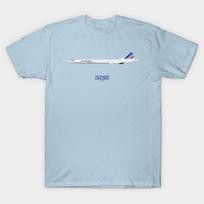 Men Black Print T-shirt Air France Concorde No-Cut Heat Transfer Print Cotton Tshirt M šviesiai mėlyna spalva