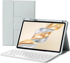 Suderinamas Honor X9 Pro planšetinio kompiuterio dėklas: X8B Oda, Magnetinė klaviatūra, 360° besisukantis akrilas su rašiklio laikikliu. Honor X8A 11-inch (Bottom Pen Slot) beige