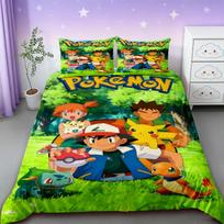 Pikachu antklodžių užvalkalai Pokemon Vaikams Animacinis patalynės komplektas Antklodės užvalkalas Dvigulė Pilna Miegamojo lovos dekoracija Paaugliams Geriausios dovanos patogus 135x200cm black