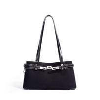Linen texture is simple and versatile, high-end leather handbag niche design commuter underarm shoulder bag Bottom length 35cm, width 11cm, height 18cm