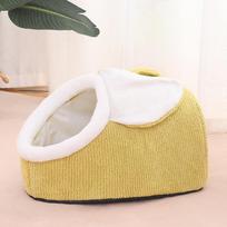 All-Season Washable Pet Bed: Cozy Enclosed Nest for Cats & Dogs Small 45x30x25cm mėlyna