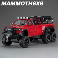 1:32 RAM 1500 TRX 6X6 Tyrannosaurus Rex Picku Alloy Car Model Sound and Light Children's Toy Collectibles Birthday gift red