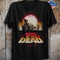 Mirusiųjų aušra Amerikietiškas veiksmo siaubo filmas Marškinėliai Zombiai George'as Romero Unisex Marškinėliai XL