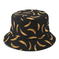 „Doube Side Bucket“ skrybėlė vyrams moterims „vasarinė kepurė“ su bananais „Bob“ unisex skrybėlė „Hip-hop“ žvejybai skirta žvejo kepurė juoda