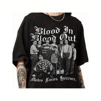 Men's Vintage 90s Blood In Blood Out BIBO & Datos Locos Forever Print unisex T-Shirt - Heavy-Duty Retro Gang Film Graphic Tee, Chicano Streetwear Top, S įvairiaspalvis