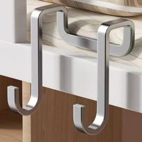 Stainless Over-the-Door Double Hook, No-Drill Installation for Hanging Coats, Bags, Towels, Bathroom or Bedroom One Size sidabras