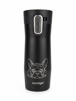 Terminis puodelis Contigo West Loop 3.0 470 ml – Prancūzų buldogas – juodas matinis