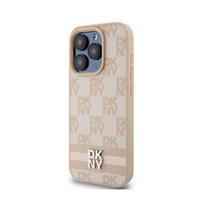 Išmaniojo telefono dėklas - DKNY - iPhone 15 Pro Max - Grynas odos - Rožinė - Standus