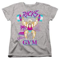 Rick And Morty Ricks Gym Womens T Shirt Athletic Heather Officially Licensed XL