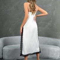 Light Luxury Satin Lace Cami Nightgown Sleeveless Summer Casual Slim Fit Loungewear Elegant Comfortable Sleepwear Suitable for Lounging Light Outings S