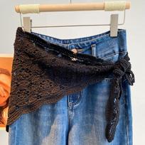 Lace Trim Hip Curtain Hollowed-out Apron Wrap Skirt Trendy Fart Curtain  Summer
