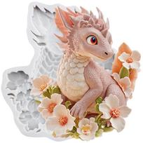 Dragon Silicone Molds Dragon Egg Flower Fondant Mold Cake Decorating Tools Cupcake Topper Candy Chocolate Gumpaste Mold pilka spalva