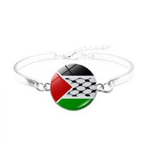 Meilės Palestinos Vėliava Odinės Apyrankės Madingos Vyriškos Moteriškos Apyrankės Papuošalai Dovana black