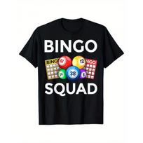 Bingo komandos vyriški ir moteriški marškinėliai su grafika | Juodi su spalvotu Bingo dizainu, laisvalaikio, trumparankoviai, apvalia iškirpte, puikiai tinka Bingo S įvairiaspalvis