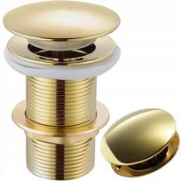Golden click clack automatic plug for washbasin without overflow