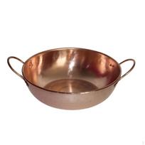 Copper Pot Loop Handles Round Shallow Flat Base Wide Basin 26CM 26CM