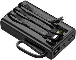 Setty išorinė baterija 20000 mAh su laidais SPB-LC-220 juoda