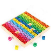 Montessori Educational Kids Toys Baby Math Arithmetic Toys 99 Multiplication Table Wooden Math Building Blocks Teaching Aids blue