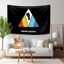 Imagine Dragons Flag Banner Four Holes Polyester Digital Prints Rock Band Tapestry Outdoor Decoration Room Garage Garden 29x37in white