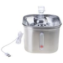 Automatic Pet Water Fountain Electric Waterer Bowl Water Dispenser for Cats Dog Water Purifiers Stainless Steel Fountain gray
