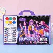 Kpop Demon Hunters Color Pencils Coloring Book Art Book Safe Painting Coloring Book for Birthday Lovely Gift Beautiful Design violetinė
