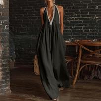 Women’s Loose Fit Elegant Linen Jumpsuit with Lace Trim Sleeveless V Neck Wide Leg Comfortable Casual Style Outfit XXL
