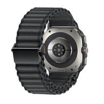Originalus „Trail“ dirželis, skirtas Samsung Galaxy Watch Ultra 47mm, Nailoninis pintas žiedinis apyrankės dirželis visureigiui, Galaxy Watch 8 Ultra apyrankė Galaxy Ultra 47mm juoda