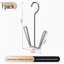 Extra Thick Stainless Steel Shoe Drying Rack with Windproof Hook for Dorms, Balconies, and Windowsills gray