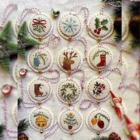 Jolly And Bright Hand Embroidery Ornaments Kit,Christmas Embroidery Kit,Festival Ornament Kits NONE gray