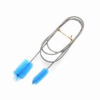 Flexible Double Tube Cleaning Brush Pipe Fish   Spring Clean Brush Cleaning Tool(Yellow)