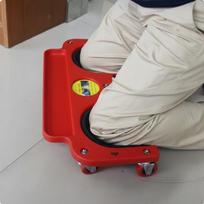 Wheeled Kneeling Pad Knee Pads Rolling Cart for Tile Setters, Mechanics, Garage Red raudona