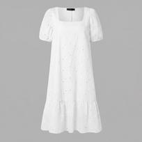 ZANZEA Women Summer Elegant Casual Square Collar Lace Crochet Patchwork Half Sleeve Dress S