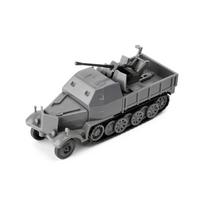 4D 1/72 Antrojo pasaulinio karo vokiškas SD.KFZ.7/2 Flak37 pusiau vikšrinis šarvuotas priešlėktuvinis transporto priemonės surinkimo karinis modelis žaislas A28 gray