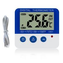 Led šaldytuvo-šaldiklio skaitmeniniai termometrai ℃/℉ temperatūros drėgmės matuoklis su LED indikatoriaus aliarmo funkcija White #1 gray