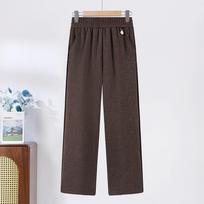 High-Waisted Straight-Leg Pants for Middle-Aged and Elderly Women - Thickened Winter Style 5XL (suggested 150-165 lbs)
