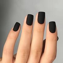 24PCS Medium Square Press On Nails, Solid Black False Nails, Matte Finish Acrylic Nails for Women, Reusable Home Manicure Gift raudona
