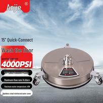Anjie 15-inch Stainless Steel High-Pressure Surface Cleaner gray