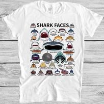 Shark Faces Marine Sea Life Music Fashion Top Retro Cool Gift Tee T Shirt 7099 XXXXL