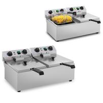 Adjustable electric fryer, timer, 230 V, 2 x 3200 W, 2 x 10 L