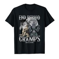 End Period Cramps (I'm 6'2 BTW) Funny Alpha Wolf Cringe Meme T-shirt for Women's Cotton T Shir XXXXL gray