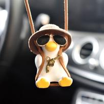 Car Pendant Swing Duck Car Pendant Spot Car Rearview Mirror Pendant Car coffee hat pistol gray