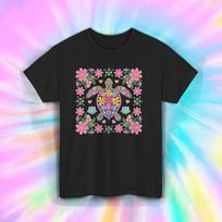 Turtle Shirt Floral Pattern Pink Cute Sea Ocean Animal Graphic Tee S-5XL XL