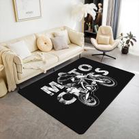 Motocross Rider Area Rug for Living Room and Bedroom, Dirt Bike Motorbike Sports Carpet, Soft Extreme Sports Floor Mat 50cm x 80cm