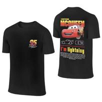 Vasaros Žaibo Makvyno ir Salės T-shirt poroms Mcqueen Sally T-shirt dvipusio spausdinimo marškinėliai Unisex moterims medvilniniai S black