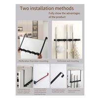 Broom Holder Door Mount,Over The Door Broom And Mop Holder With 2 Over Door Hooks,Broom Hanger,Tool Rack Organizer juoda